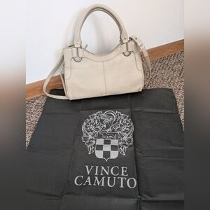 Vince Camuto Cream Satchel with Structured Design